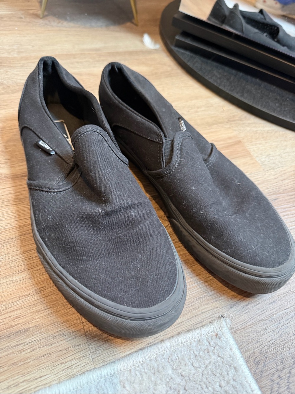 Vans Classic Slip-On Canvas Shoes — Black